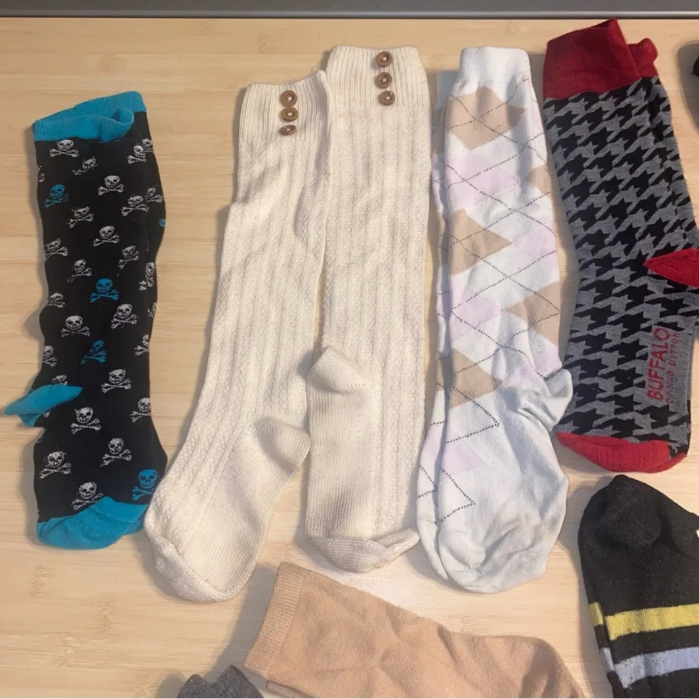12 pairs women’s socks bundle sizes 8-10 Y2K Preppy